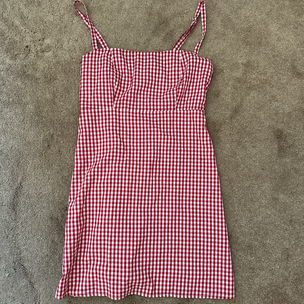 Brandy Melville Red and White Gingham Dress